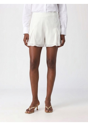 ROTATE Striped Cotton-Blend Shorts with Side Zip Closure