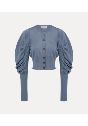Vivienne Westwood Eli Cropped Cardigan Merino Wool / Silk Ice-blue XS Women