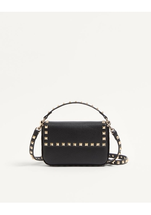 Valentino Garavani Rockstud Grainy Calfskin Pouch Woman BLACK UNI