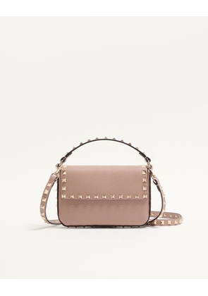 Valentino Garavani Rockstud Grainy Calfskin Pouch Woman POUDRE UNI
