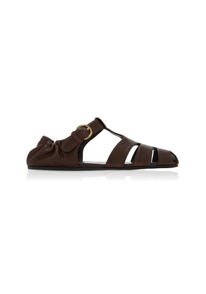 Miu Miu Leather Fisherman Sandals - Moda Operandi