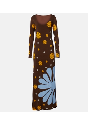 Cala de la Cruz Rocco floral jersey maxi dress