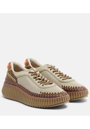 Chloe Nama leather-trimmed platform sneakers