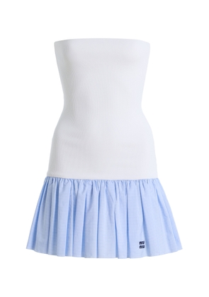 Miu Miu Costina Cotton-Blend Mini Dress - Moda Operandi