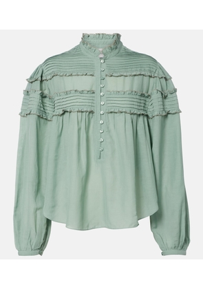 Marant Etoile Doana cotton-blend ruffled blouse