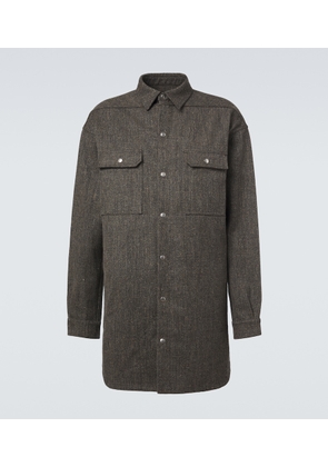 Rick Owens Oversized wool and linen-blend overshirt