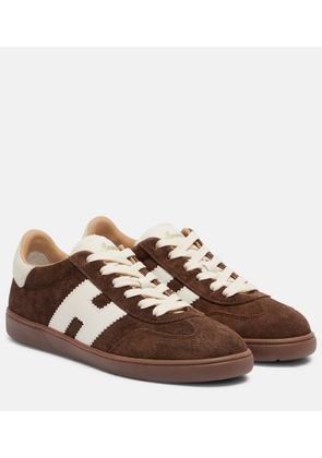 Hogan H647 leather-trimmed suede sneakers