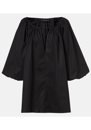 Adriana Degreas Puff-sleeve cotton-blend minidress
