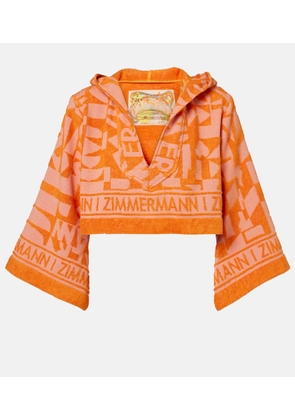 Zimmermann Solstice Towelling cotton terry crop top