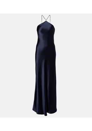 Staud Cadence halterneck satin slip dress