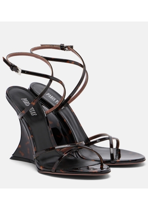 Paris Texas Nina printed patent leather wedge sandals