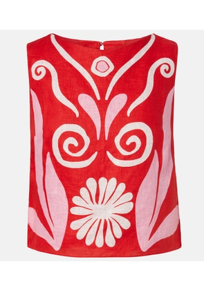 Cala de la Cruz Avelino floral linen top