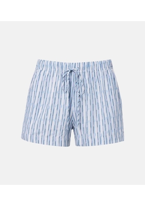 Velvet Ebba striped cotton-blend shorts