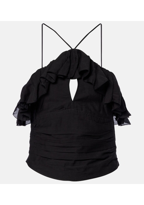 Marant Etoile Djimia halterneck cotton-blend voile top