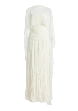 SIMKHAI Danielle Crinkled Jersey Cape Gown - Moda Operandi