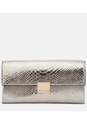 Tom Ford Jean snake-effect metallic leather clutch