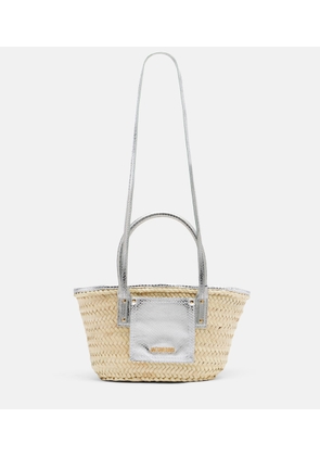 Jacquemus Soli Small croc-effect raffia basket bag