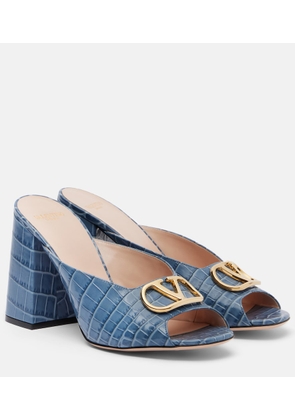 Valentino Garavani VLogo croc-effect leather mules
