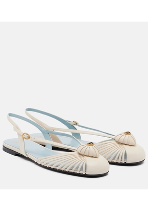 Valentino Garavani Cour Royal leather slingback flats