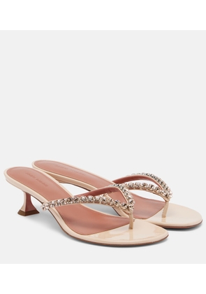 Amina Muaddi Gigi embellished leather thong sandals