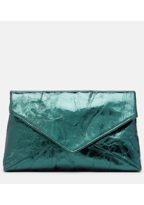Dries Van Noten Medium metallic leather clutch