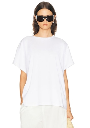 KHAITE Winsley T-Shirt in Chalk - White. Size L (also in S, M).