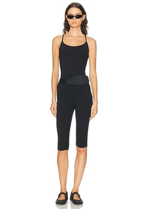 YEAR OF OURS Studio Capri Onesie in Black - Black. Size XS (also in L, M, S).