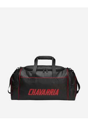 Willy Chavarria Premium Leather Gym Bag Black