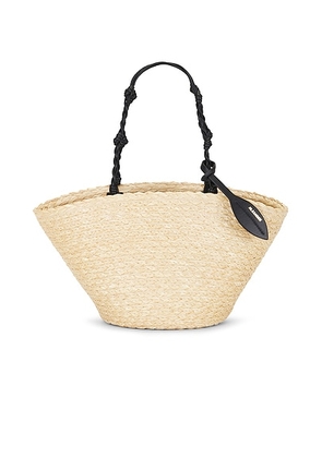 Jil Sander Small Tangle Bucket Bag in Natural & Black - Tan. Size all.