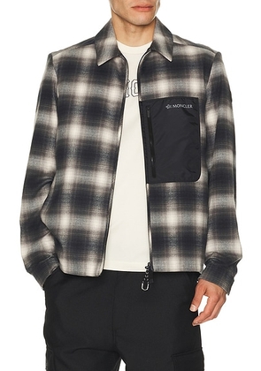 Moncler Cornisello Shirt Jacket in Macro Check Black & White - Black. Size 5 (also in 1, 3, 4).