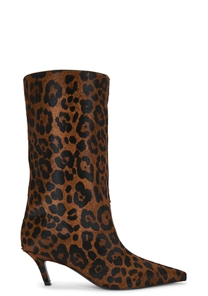 AMINA MUADDI Fiona 60 Boot in Printed Pony Leopard - Brown. Size 41 (also in 36, 37, 37.5, 38, 38.5, 39, 39.5, 40).