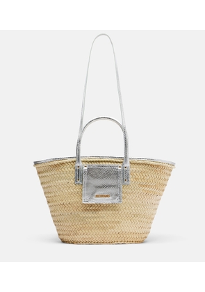 Jacquemus Soli Medium croc-effect raffia basket bag