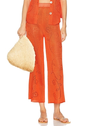 Calle Del Mar Ivy Pant in Tomato - Red. Size M (also in XS, S, L).