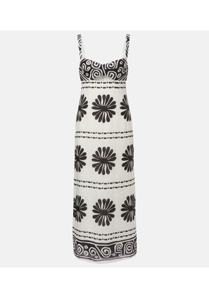 Cala de la Cruz Nara floral linen midi dress