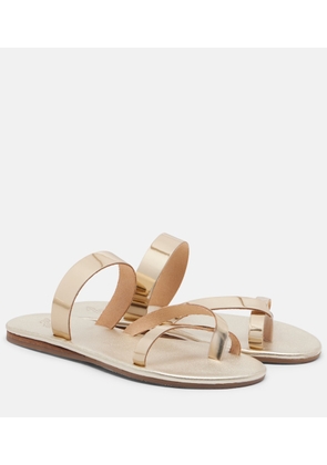 Ancient Greek Sandals Daphnae metallic leather sandals