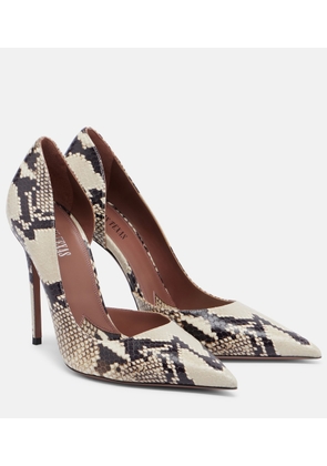 Paris Texas Vera snake-effect leather pumps