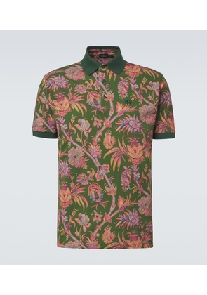 Etro Floral cotton pique polo shirt