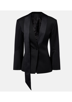 The Attico Satin-trimmed virgin wool blazer