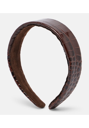 Jennifer Behr Cruz croc-effect leather headband