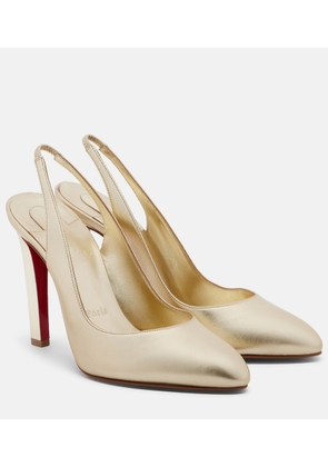 Christian Louboutin Fannylove metallic leather slingback pumps