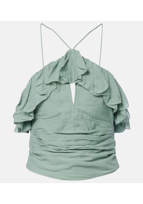 Marant Etoile Djimia halterneck cotton-blend voile top