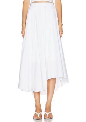 TWP Asymmetrical A-Line Skirt in White - White. Size 8 (also in 2, 4, 6).