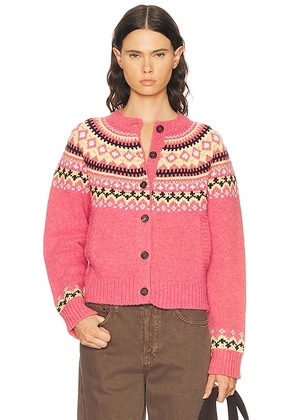 Miu Miu Wool Fairisle Sweater in Rosa - Pink. Size 42 (also in 36, 40).