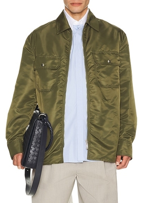 Bottega Veneta Shirt Satin Nylon in Shrub - Green. Size 52 (also in 48, 50).