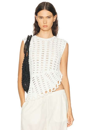 Loulou de Saison Saez Asymmetric Sleeveless Top in Ivory - Ivory. Size L (also in ).