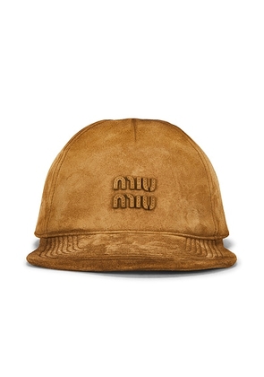 Miu Miu Baseball Cap in Miele - Brown. Size S (also in L, M).