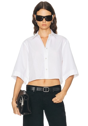 Helmut Lang Crop Trench Shirt in White - White. Size L (also in M).