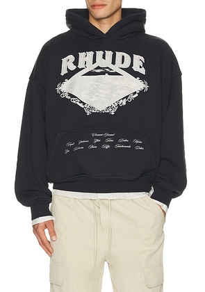 Rhude Dakar Convoy Hoodie in Vintage Black & Silver - Black. Size XXL/2X (also in S, M, L, XL/1X).