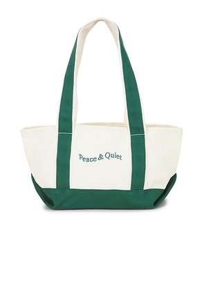 Museum of Peace and Quiet Mini Wordmark Small Boat Tote in Forest - Green. Size all.