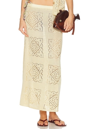 Calle Del Mar Handkerchief Skirt in Custard - Yellow. Size M (also in S, XS).